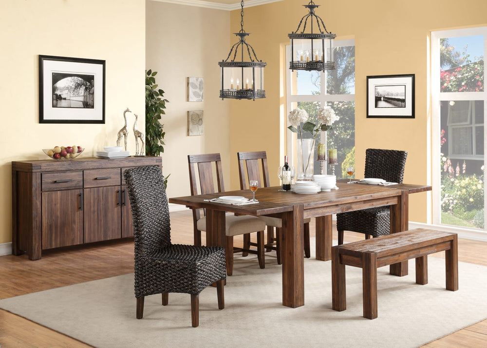 Meadow Solid Wood Extending Dining Table in Brick Brown – view 4