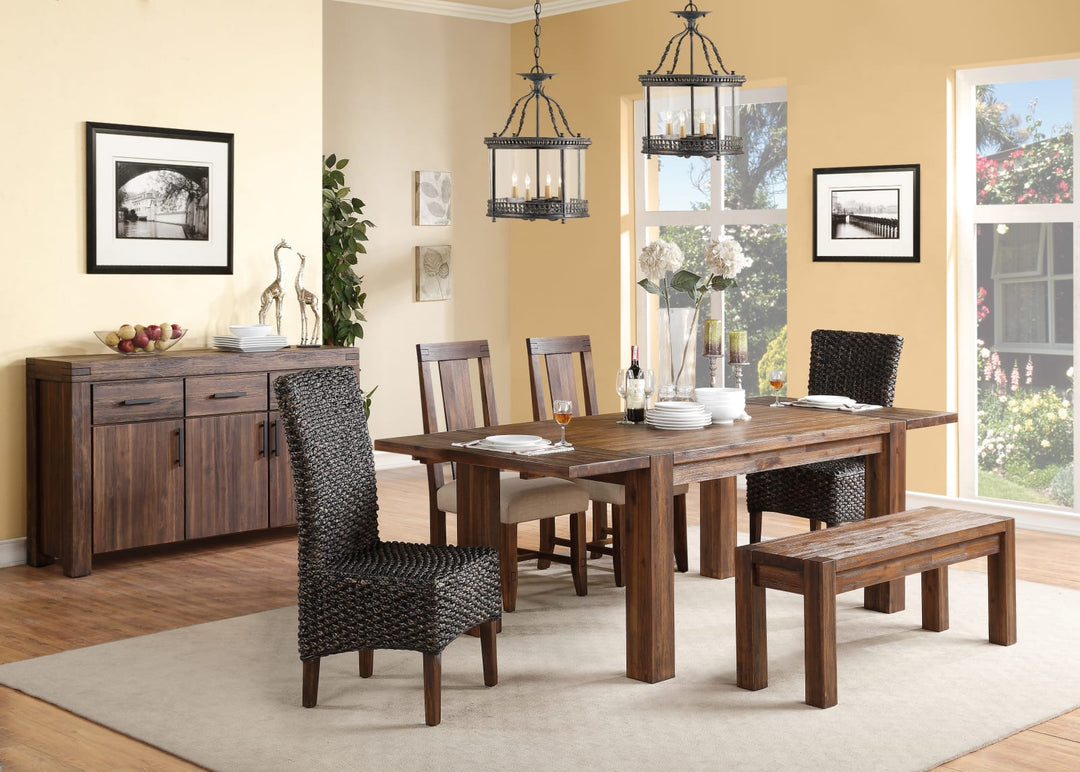 Meadow Solid Wood Extending Dining Table in Brick Brown – view 4