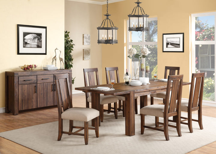 Meadow Solid Wood Extending Dining Table in Brick Brown – view 5