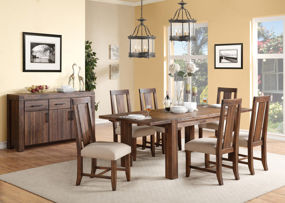 Meadow Solid Wood Extending Dining Table in Brick Brown – view 5