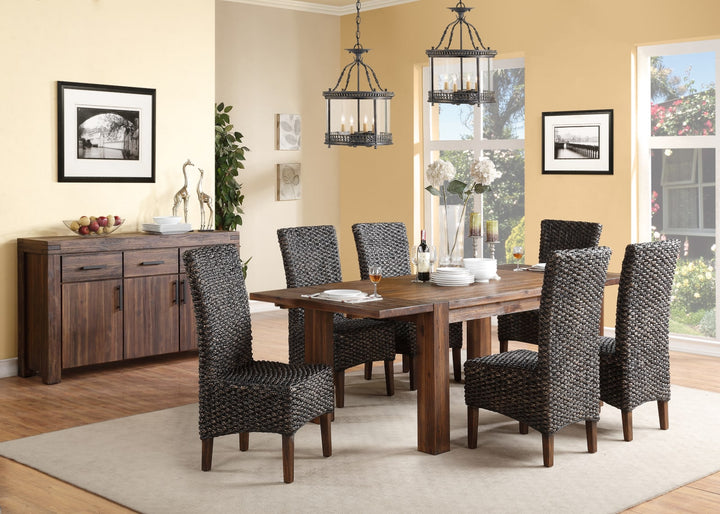 Meadow Solid Wood Extending Dining Table in Brick Brown – view 6