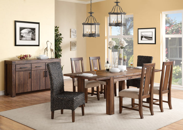Meadow Solid Wood Extending Dining Table in Brick Brown – view 7