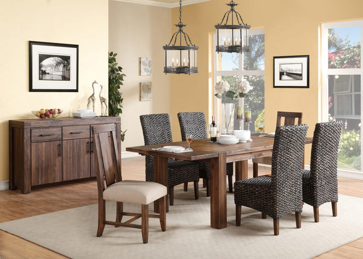Meadow Solid Wood Extending Dining Table in Brick Brown – view 8