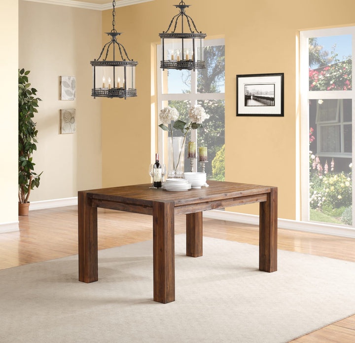Meadow Solid Wood Extending Dining Table in Brick Brown – view 9