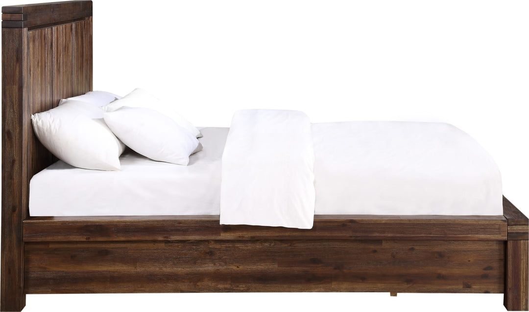 Meadow King-size Solid Wood Footboard Storage Bed in Brick Brown – view 7