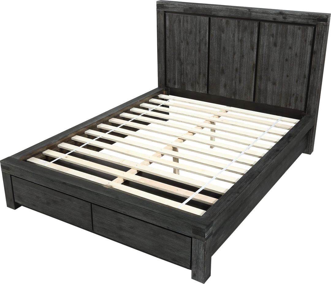Meadow Queen-Size Solid Wood Storage Bed in Graphite – view 7