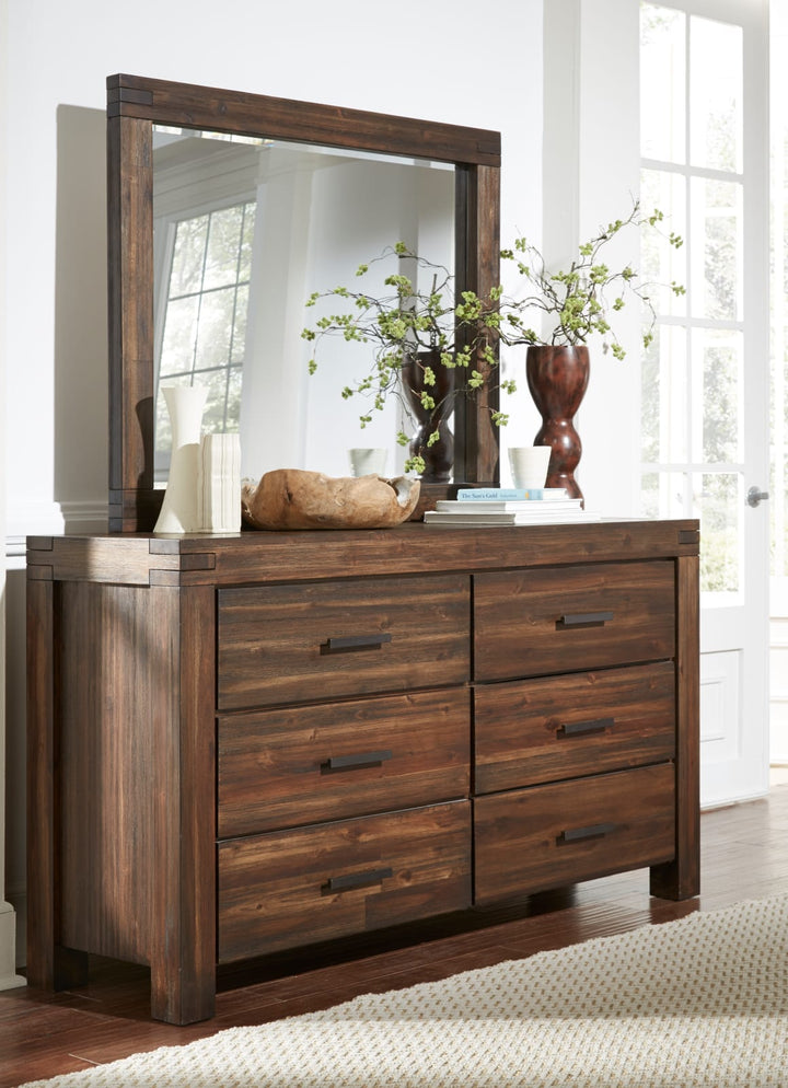Meadow Solid Wood Mirror in Brick Brown
