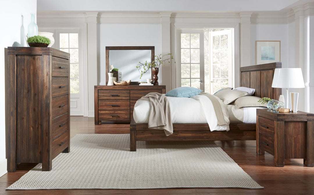 Meadow Full-size Solid Wood Platform Bed in Brick Brown – view 2