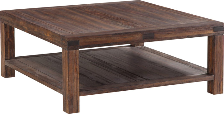 Meadow Solid Wood Square Coffee Table in Brick Brown – view 3