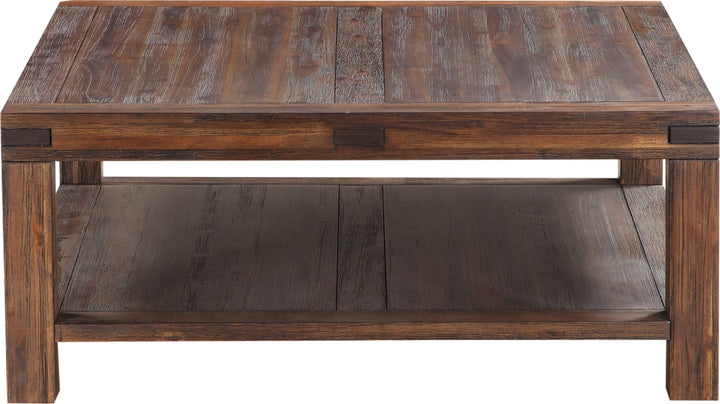 Meadow Solid Wood Square Coffee Table in Brick Brown – view 4