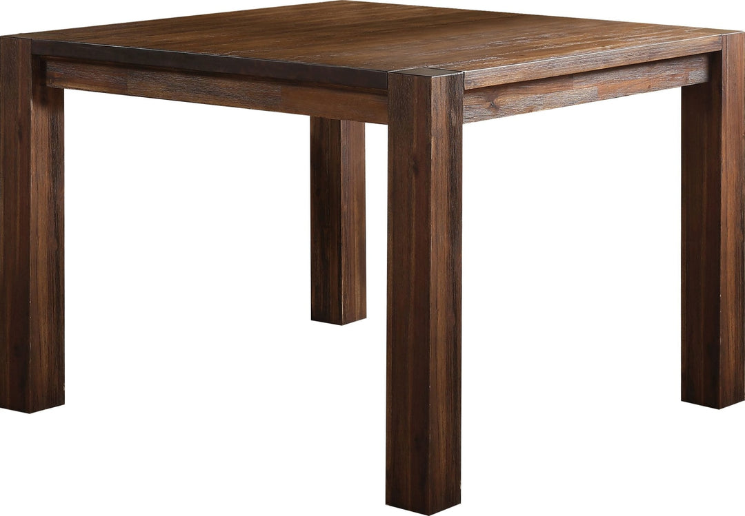 Meadow Solid Wood Square Counter Table in Brick Brown – view 4