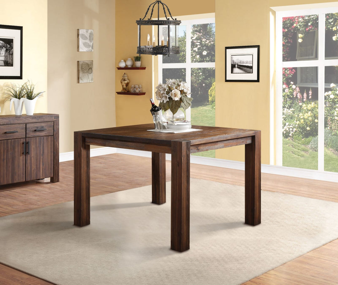 Meadow Solid Wood Square Counter Table in Brick Brown – view 5