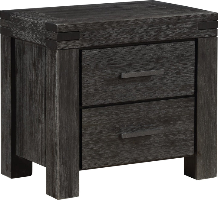 Meadow Solid Wood Two Drawer Nightstand in Graphite – view 3