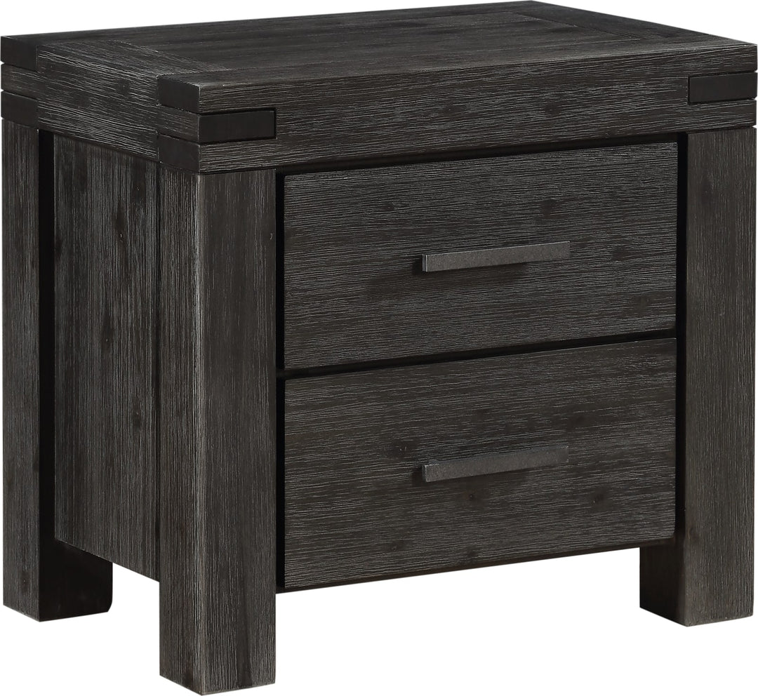 Meadow Solid Wood Two Drawer Nightstand in Graphite – view 3