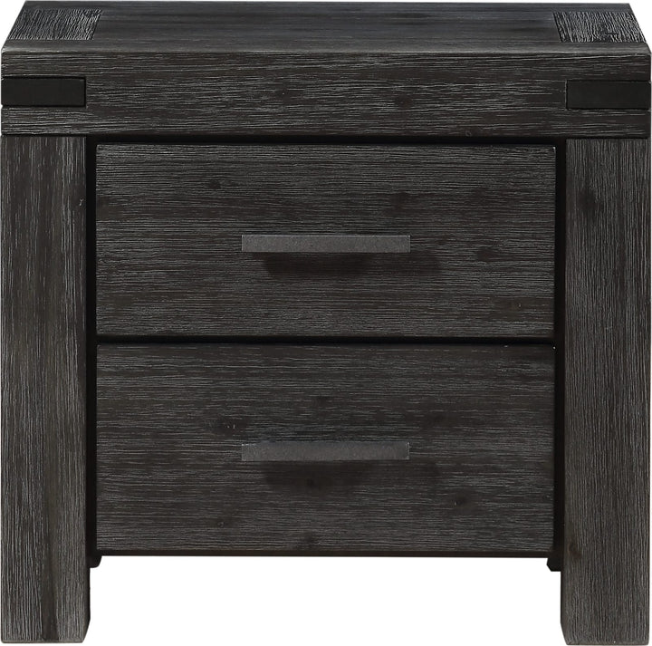 Meadow Solid Wood Two Drawer Nightstand in Graphite – view 4