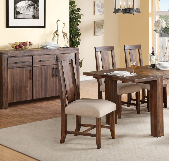 Meadow Solid Wood Upholstered Dining Chair in Brick Brown – view 2