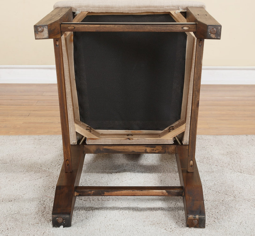 Meadow Solid Wood Upholstered Dining Chair in Brick Brown – view 3
