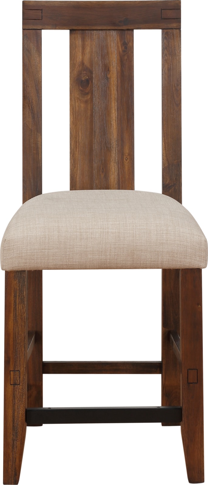 Meadow Solid Wood Upholstered Kitchen Counter Stool in Brick Brown – view 3