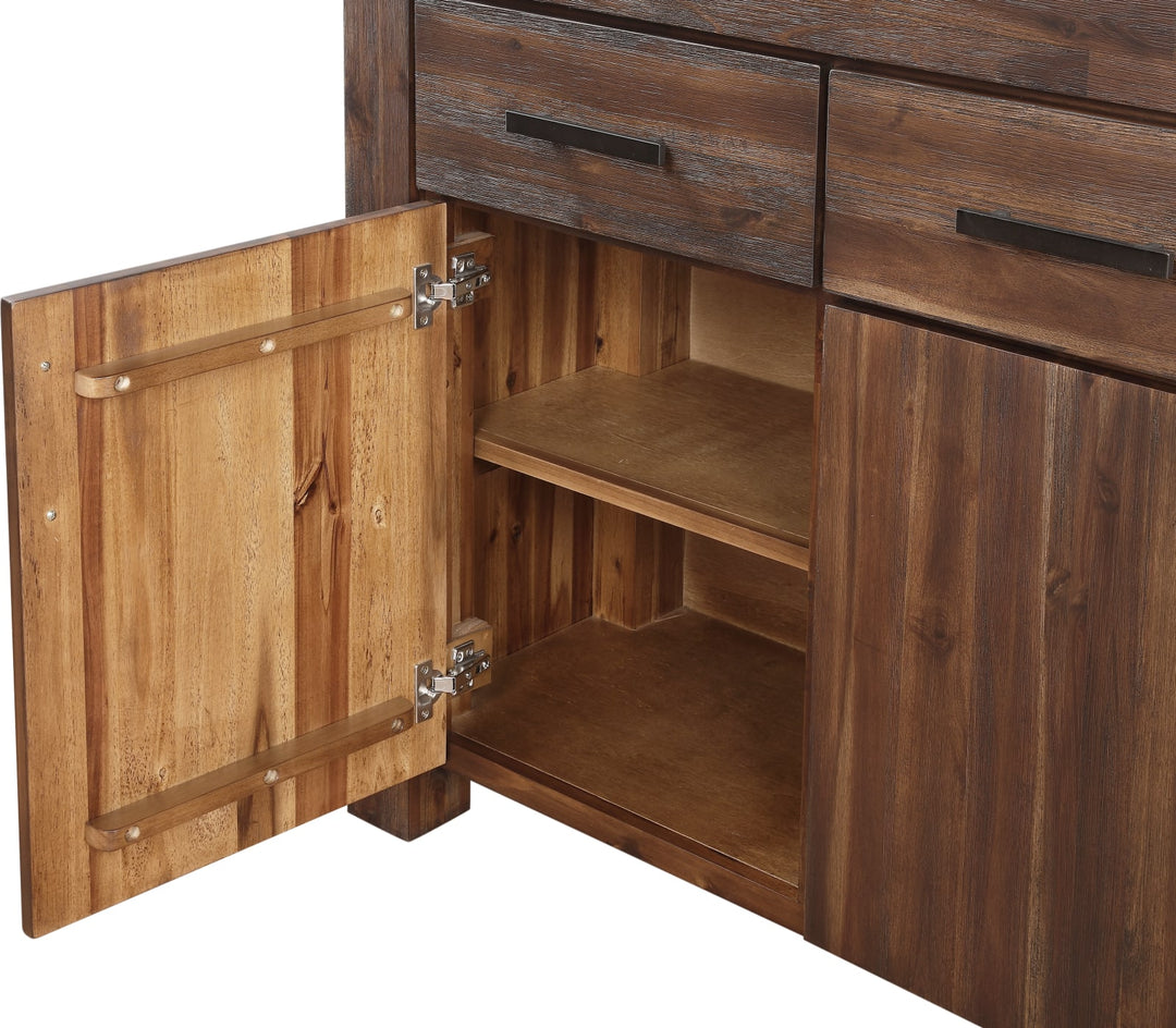 Meadow Three Drawer Three Door Solid Wood Sideboard in Brick Brown – view 4