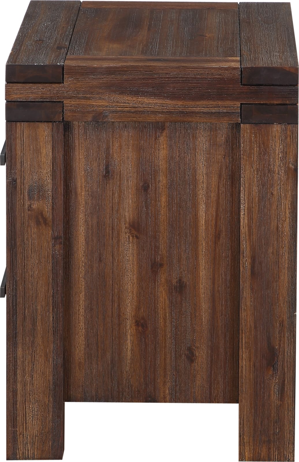 Meadow Two Drawer Solid Wood Nightstand in Brick Brown – view 7