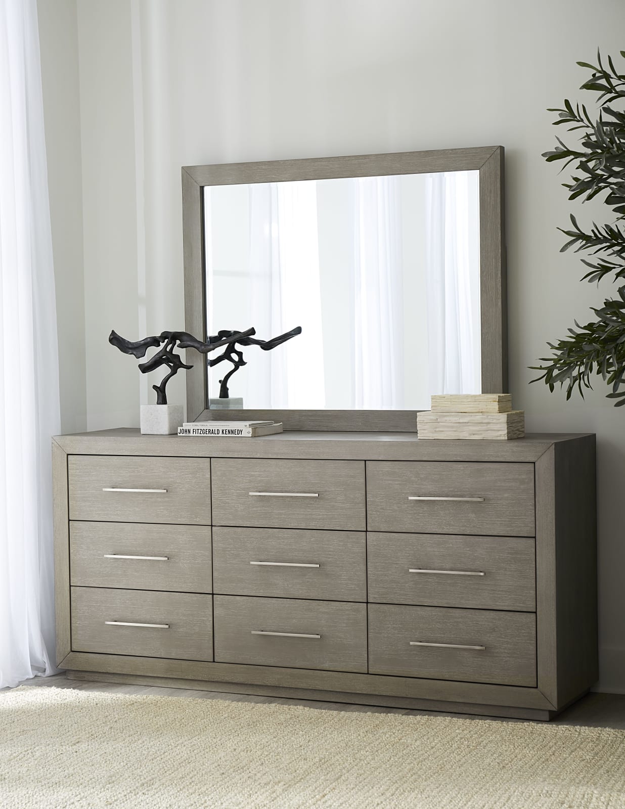Melbourne Beveled Glass Mirror in Mineral – view 2