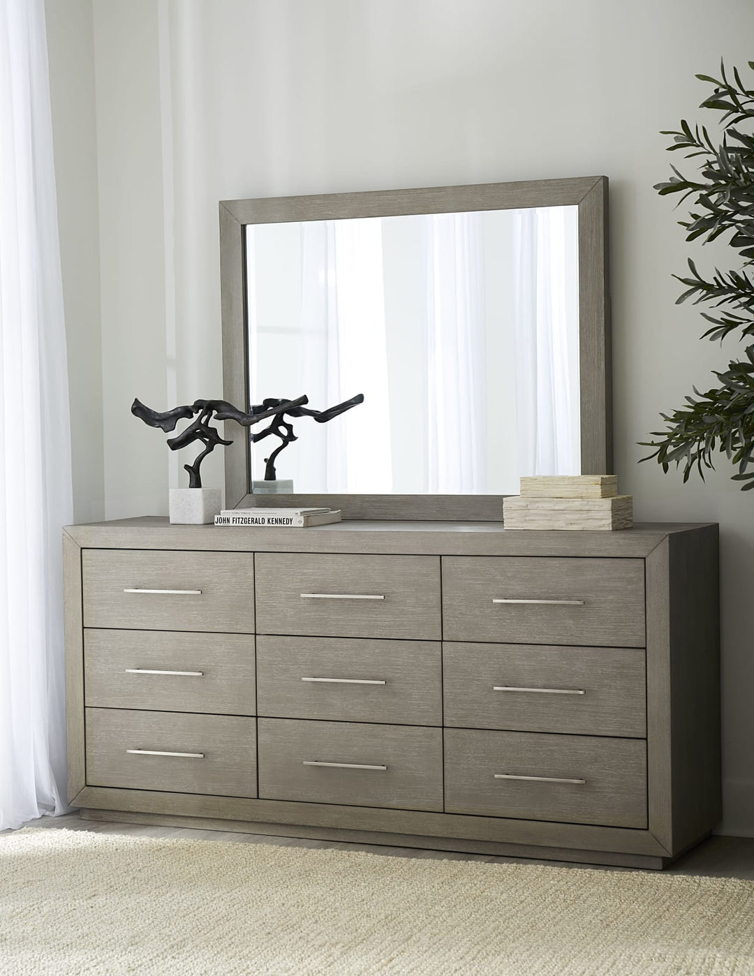 Melbourne Beveled Glass Mirror in Mineral – view 2