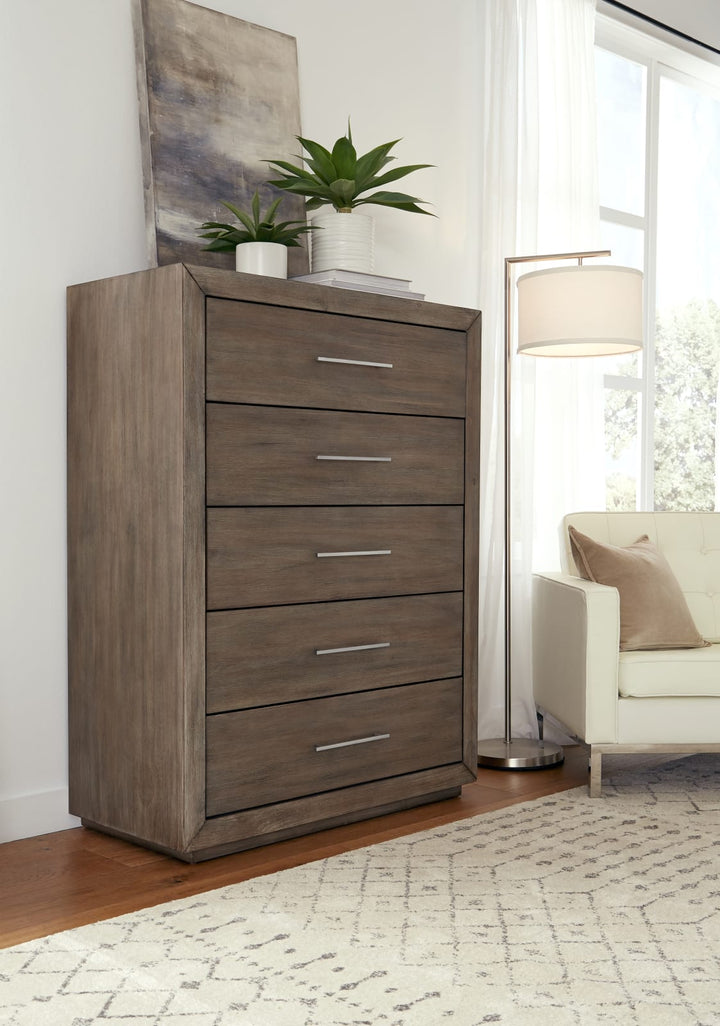 Melbourne Five Drawer Chest in Dark Pine (2024)