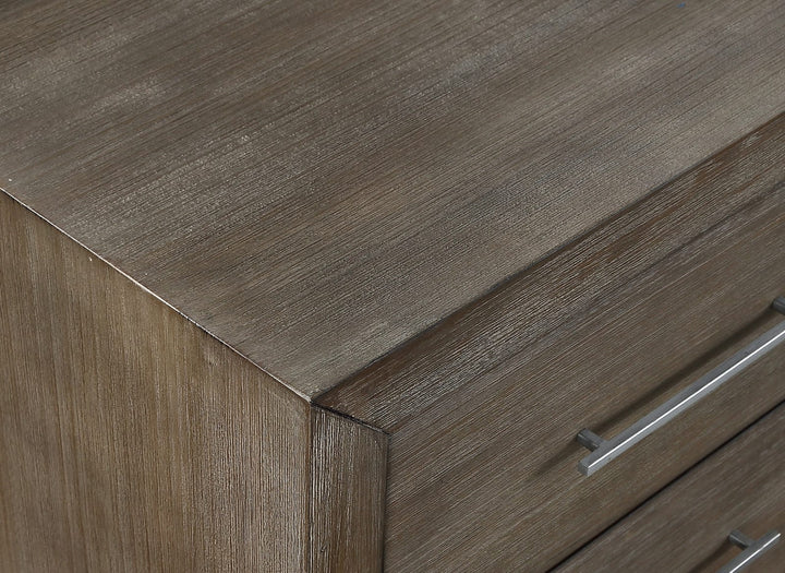 Melbourne Two Drawer Nightstand with USB in Dark Pine – view 3