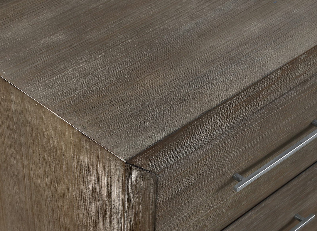 Melbourne Two Drawer Nightstand with USB in Dark Pine – view 3