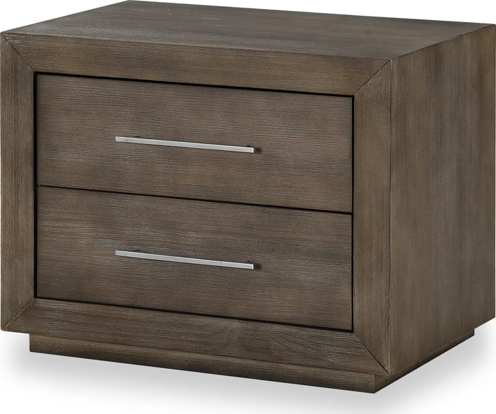 Melbourne Two Drawer Nightstand with USB in Dark Pine – view 4