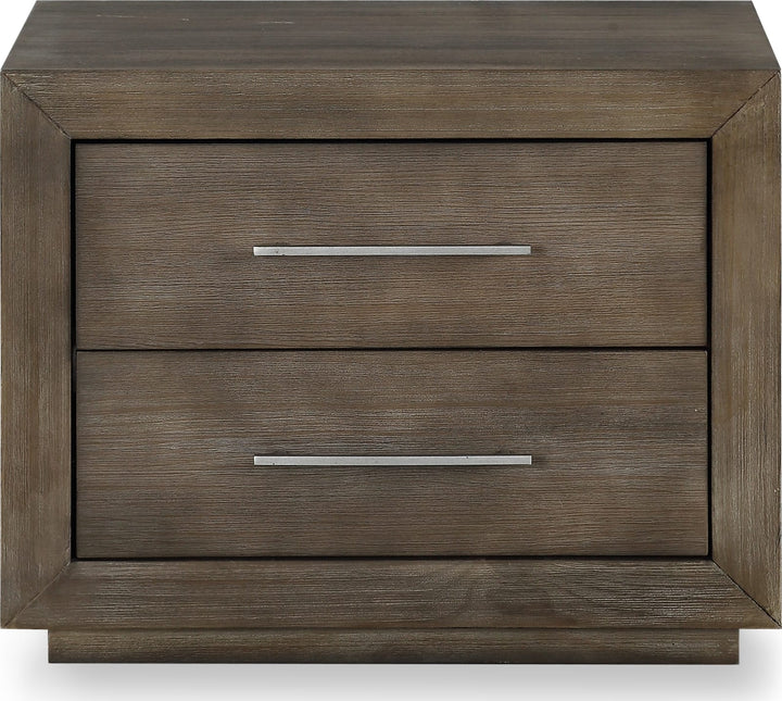 Melbourne Two Drawer Nightstand with USB in Dark Pine – view 5
