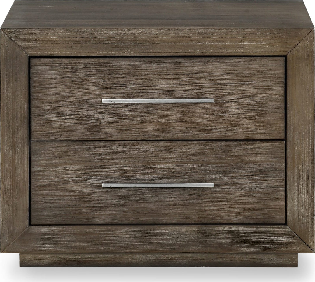 Melbourne Two Drawer Nightstand with USB in Dark Pine – view 5