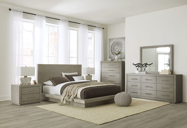 Melbourne Two Drawer Nightstand with USB in Mineral – view 2