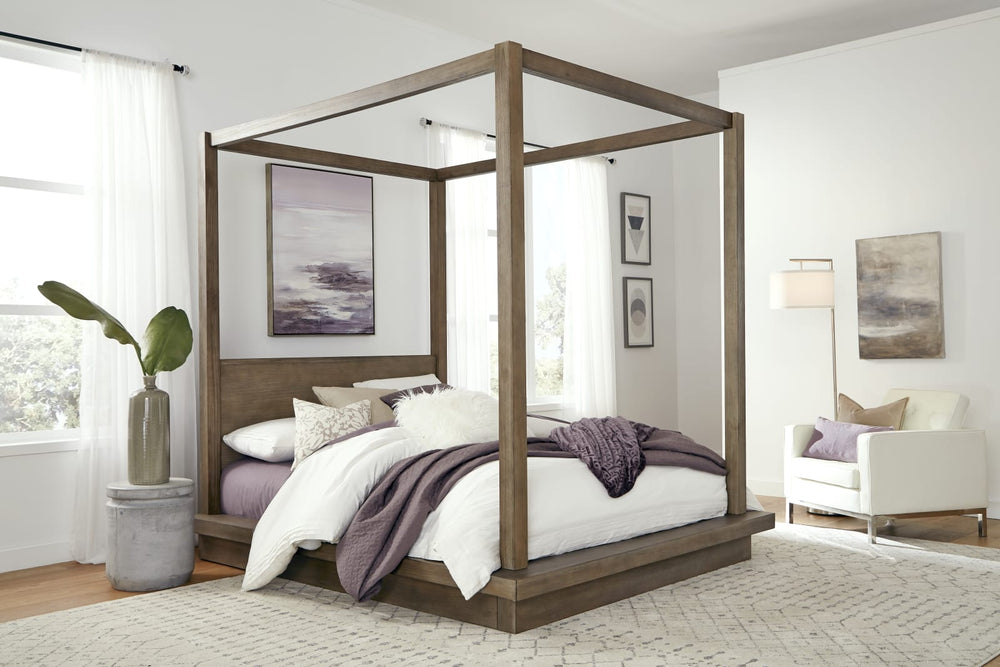 Melbourne King-Size Canopy Bed in Dark Pine