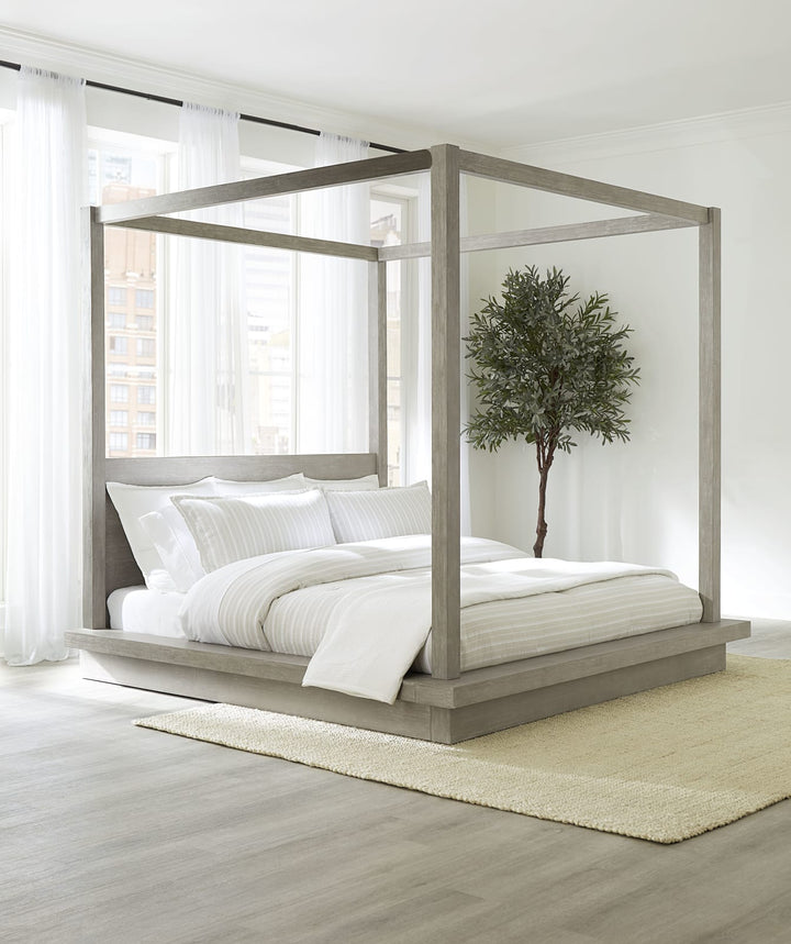 Melbourne Queen-Size Canopy Bed in Mineral