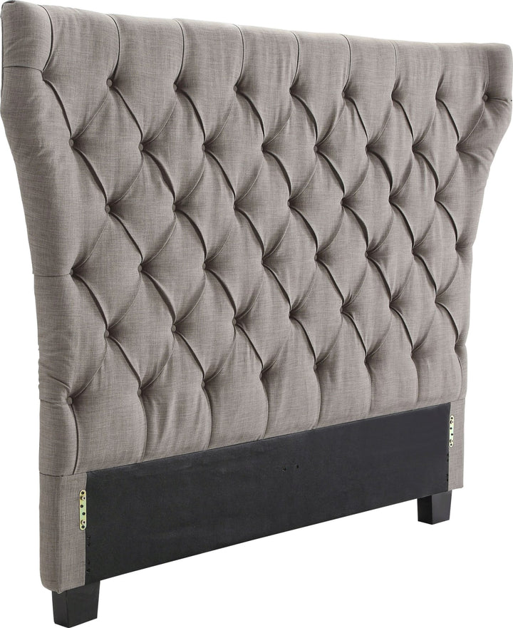 Melina California King-size Tufted Upholstered Headboard in Dolphin Linen – view 4