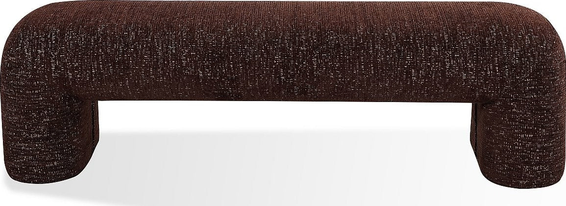 Mocoa Fully Upholstered Bench in Mongoose Chenille – view 2