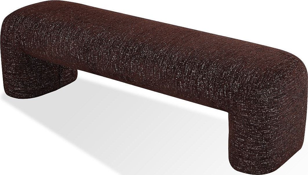 Mocoa Fully Upholstered Bench in Mongoose Chenille – view 3