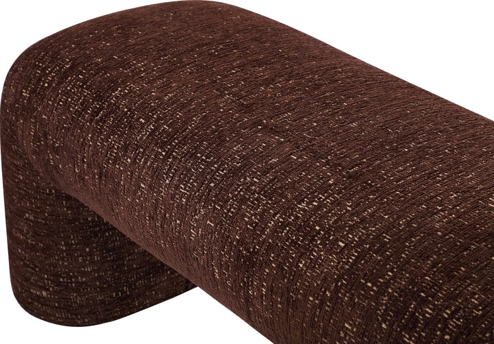 Mocoa Fully Upholstered Bench in Mongoose Chenille – view 4