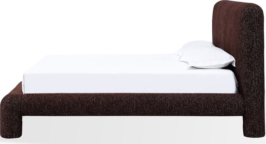 Mocoa California King-size Fully Upholstered Platform Bed in Mongoose Chenille – view 5