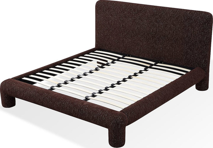 Mocoa California King-size Fully Upholstered Platform Bed in Mongoose Chenille – view 7
