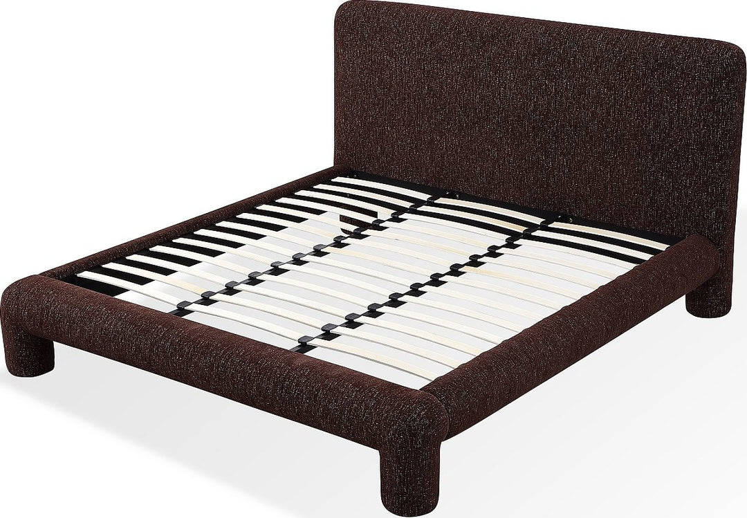 Mocoa California King-size Fully Upholstered Platform Bed in Mongoose Chenille – view 7
