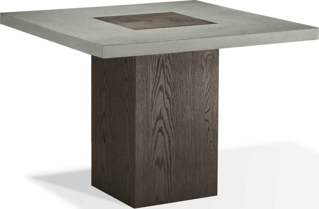 Modesto Concrete Top Wood Base Dining Table in Natural Concrete and French Roast – view 4