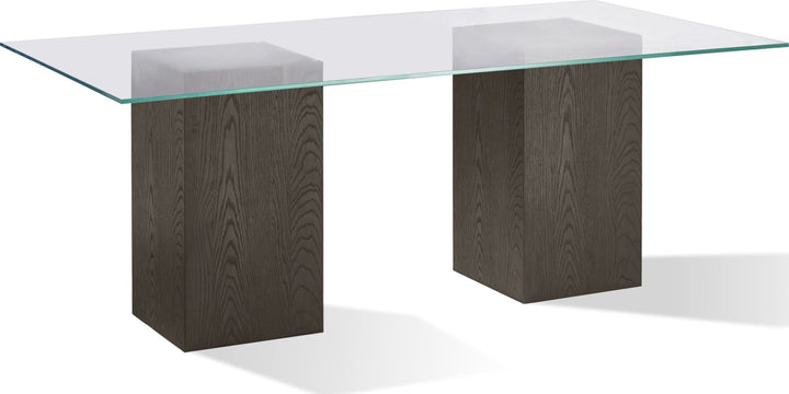 Modesto Rectangular Glass Top Dining Table in French Roast – view 5