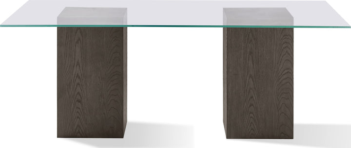 Modesto Rectangular Glass Top Dining Table in French Roast – view 6