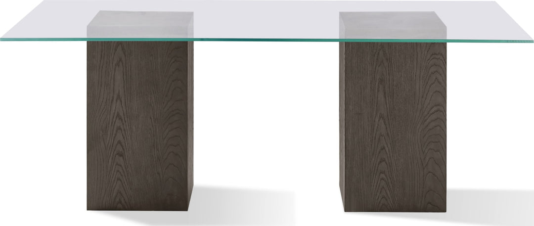 Modesto Rectangular Glass Top Dining Table in French Roast – view 6