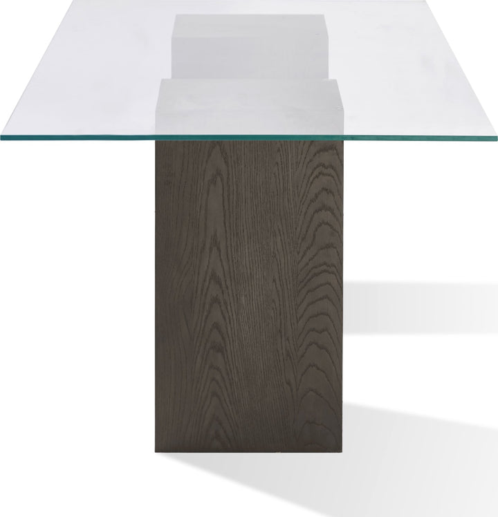 Modesto Rectangular Glass Top Dining Table in French Roast – view 7
