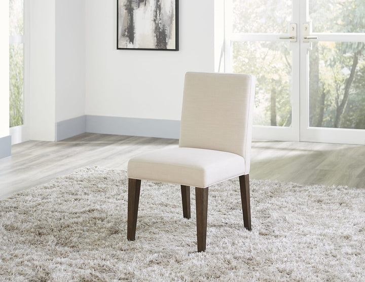 Modesto Upholstered Side Chair in Abalone Linen and French Roast