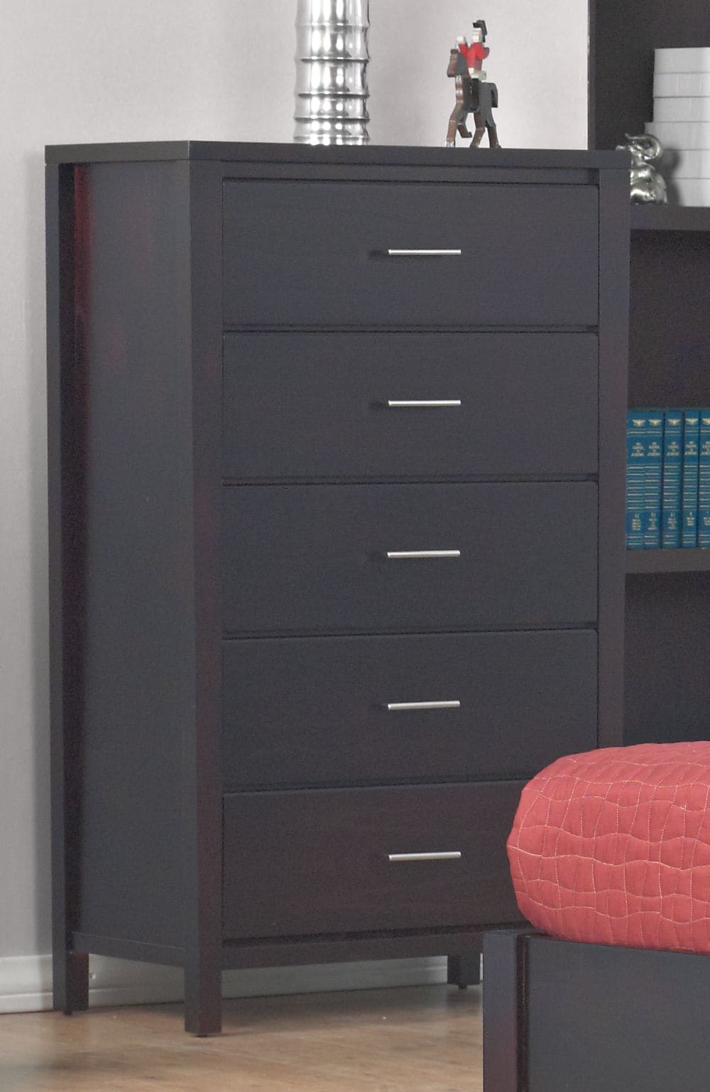 Nevis Five Drawer Chest in Espresso (2024) – view 3