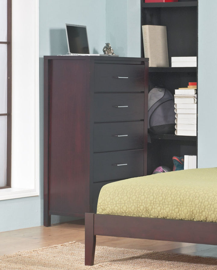 Nevis Five Drawer Chest in Espresso (2024) – view 6